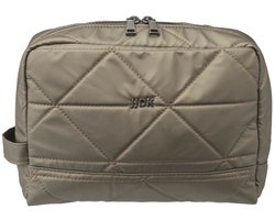 JJDK heren toilettas met vier grote binnenvakken - Taupe - 24 x 17 x 8