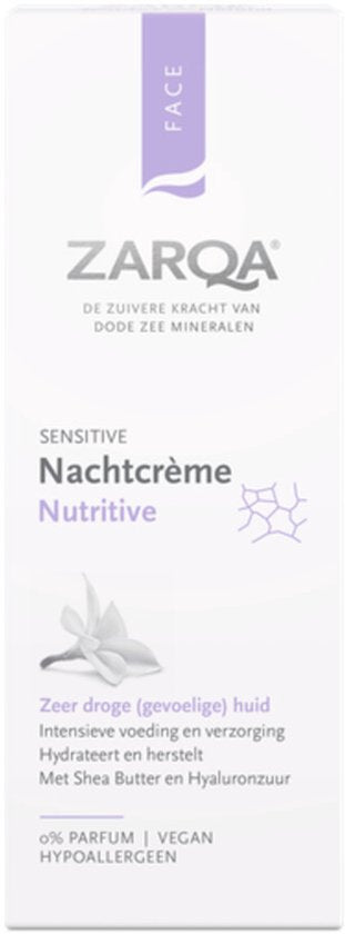 ZARQA Nachtcrème Nutritive - 50 ml - Hypoallergeen