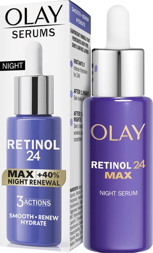 Olay Retinol 24 MAX* Nachtserum - 3 Acties: Gladmaken