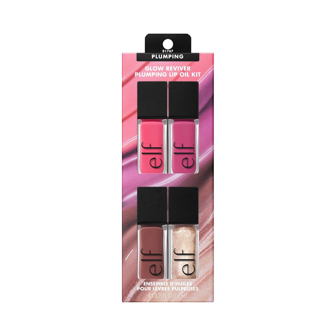 E.l.f. Glow Reviver plumping lip oil kit - Set 4x 7.6 ml
