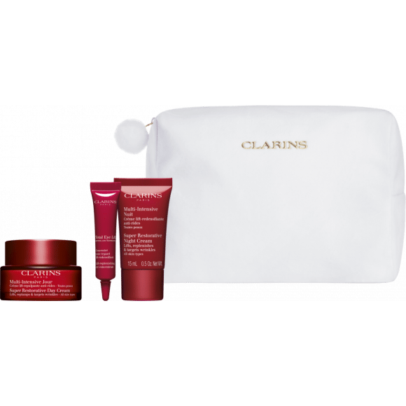 Clarins Super Restorative | 50 ml + 7 ml + 15 ml + 0,9 ml + Tasje | Set 5st